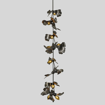 Fluted Ginkgo 10 Totem Chandelier