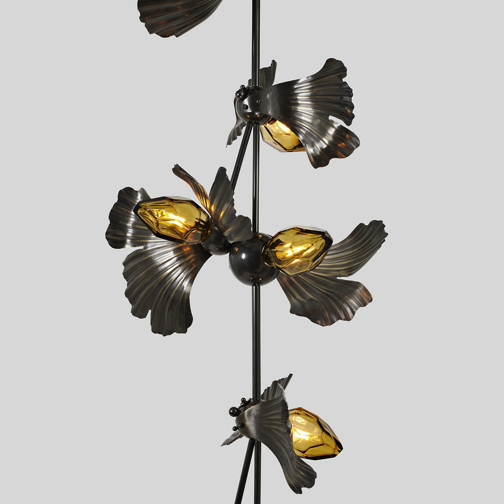 Fluted Ginkgo 10 Totem Chandelier