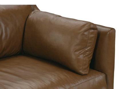 Madeline 90-Inch 3-Seat Full Aniline Leather Sofa in Chocolate Brown