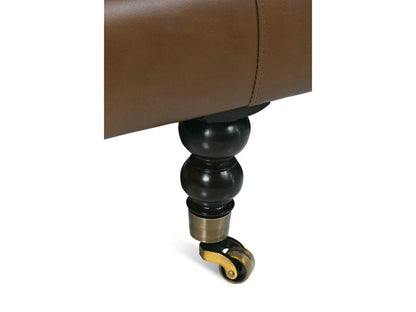 Madeline 90-Inch 3-Seat Full Aniline Leather Sofa in Chocolate Brown