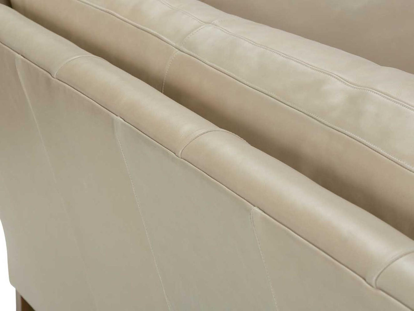 Madeline 3-Seat Aniline Leather Sofa in Latte Cream