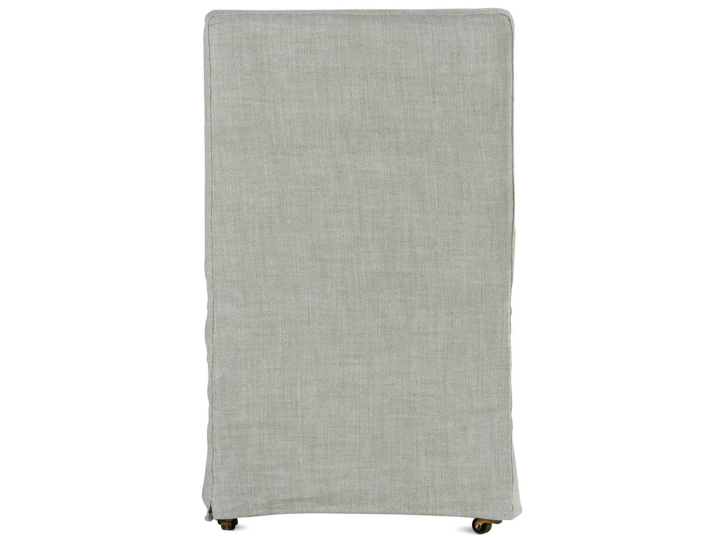 Odessa Beige Upholstered Side Dining Chair with Removable Slipcover and Casters