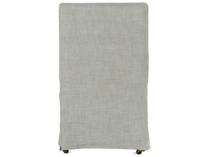 Odessa Beige Upholstered Side Dining Chair with Removable Slipcover and Casters