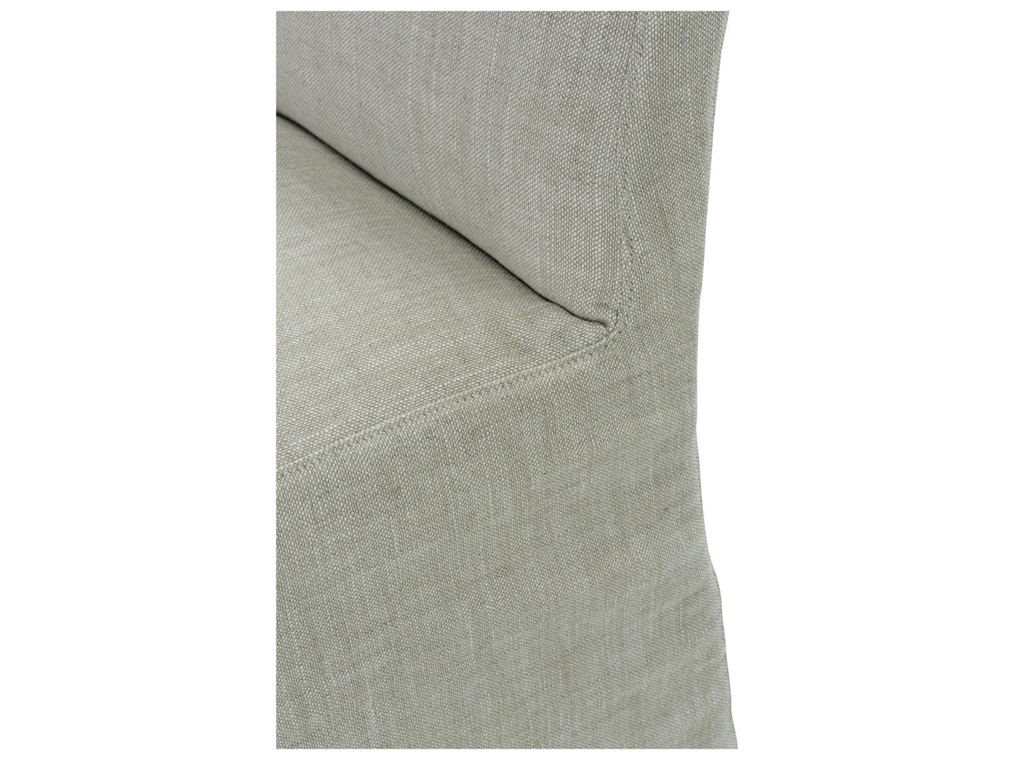 Odessa Beige Upholstered Side Dining Chair with Removable Slipcover and Casters