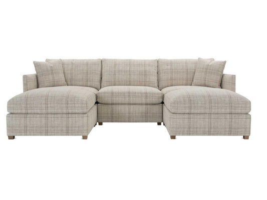 Serena Beige Upholstered Sectional Sofa