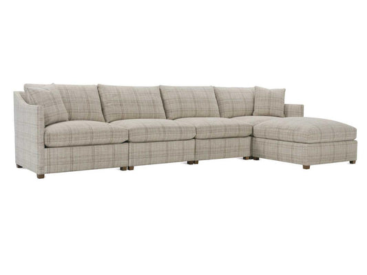 Serena Modular Upholstered Sectional Sofa in Beige Fabric