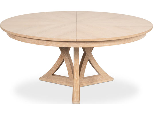 Casual Jupe Extendable Round Dining Table Bleached Oak