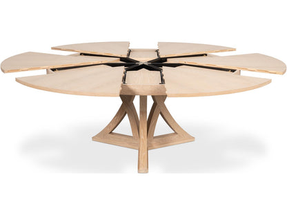 Casual Jupe Extendable Round Dining Table Bleached Oak
