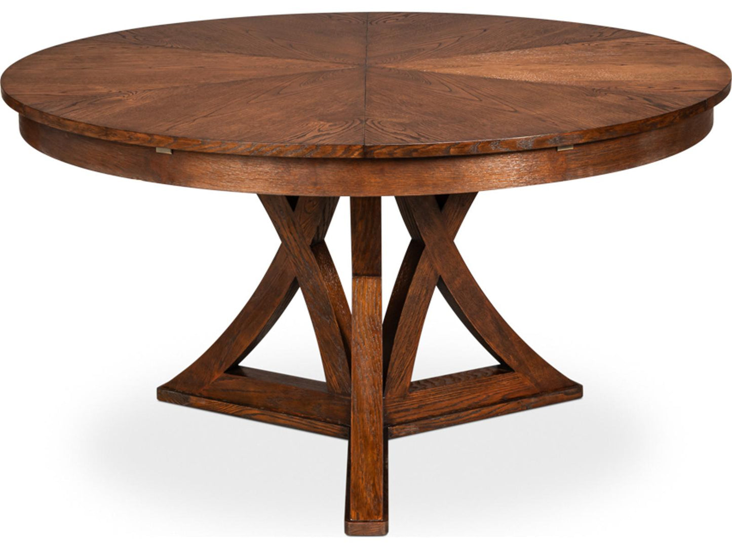 Casual Jupe Round Extendable Dining Table in Dark Walnut