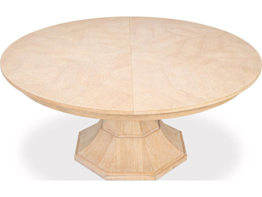 Jupe Round Extendable Dining Table in Bleached Oak