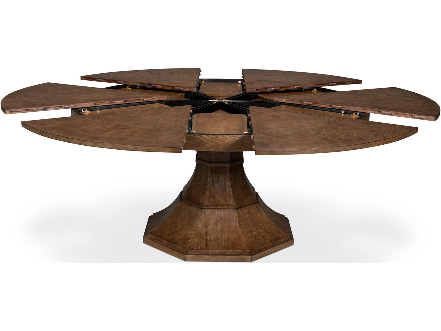 Giselle Jupe Extendable Round Dining Table in Light Mink