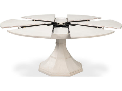Giselle 55-Inch Round Jupe Dining Table in Working White