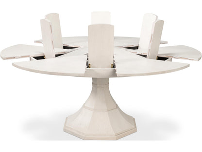 Giselle 55-Inch Round Jupe Dining Table in Working White