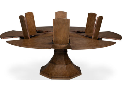 Giselle Jupe Extendable Dining Table in Light Mink Finish