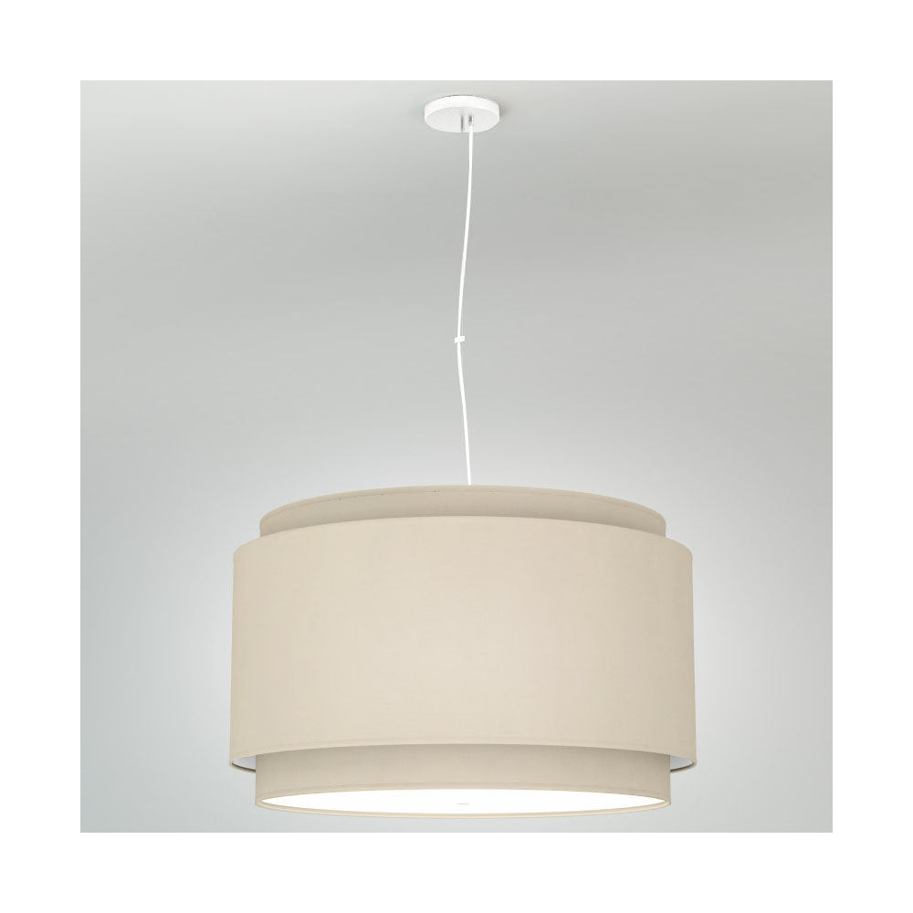 Alicia Linen Double Drum Pendant