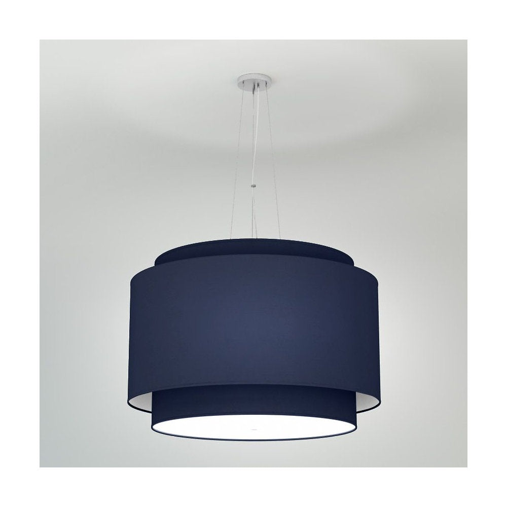 Alicia Linen Double Drum Pendant