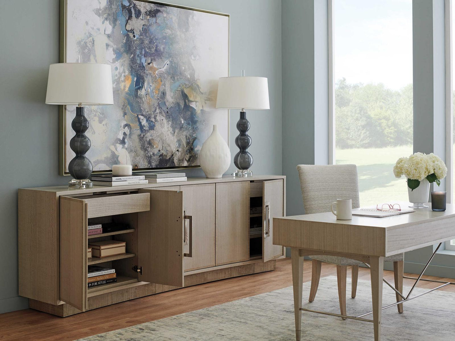 Studio Designs Donovan Long Media Console in Dove Gray