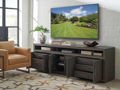 Studio Designs Hampton Long 96-Inch Media Console in Rich Graphite Oak