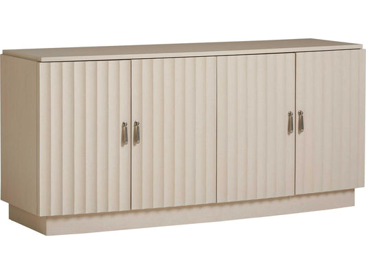 Cascades 64-Inch Oak Wood Media Console in Linen White