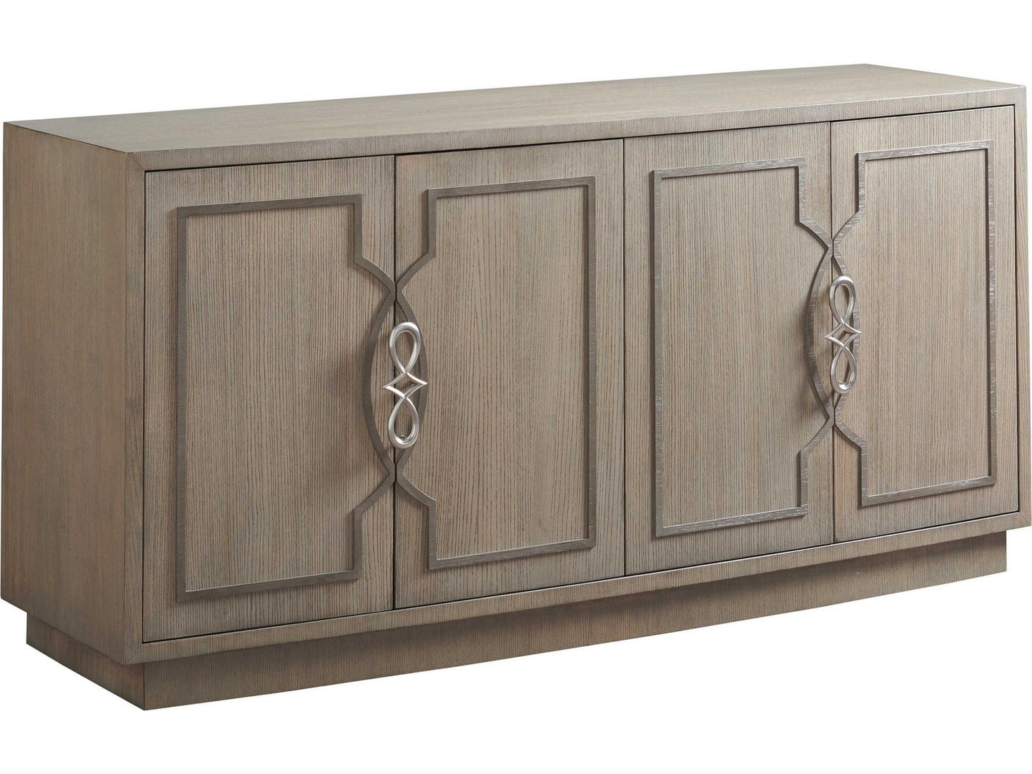 Studio Designs 62-Inch Ash Wood Media Console in Wire-Brushed Dove Gray