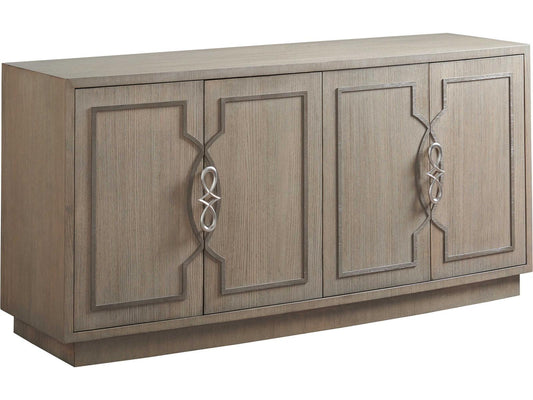 Studio Designs 62-Inch Ash Wood Media Console in Wire-Brushed Dove Gray