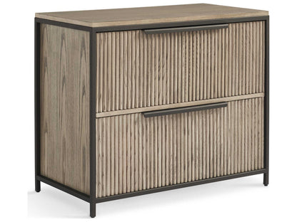 Concord 2-Drawers Brown Ash Wood Nightstand