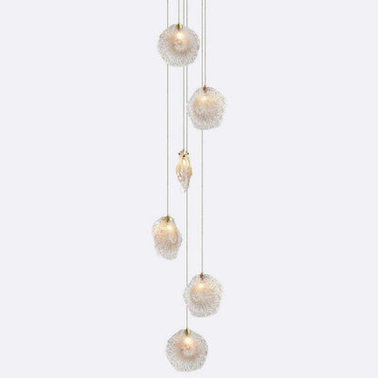 Crystal Shell CS6 LED Multi-Light Pendant