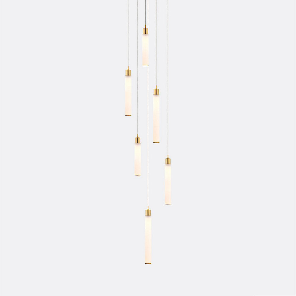 White Candle 6 Multi-Light Pendant