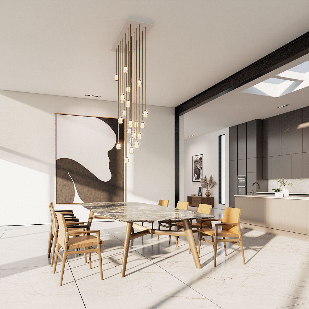 Honey Comb Rectangular Chandelier
