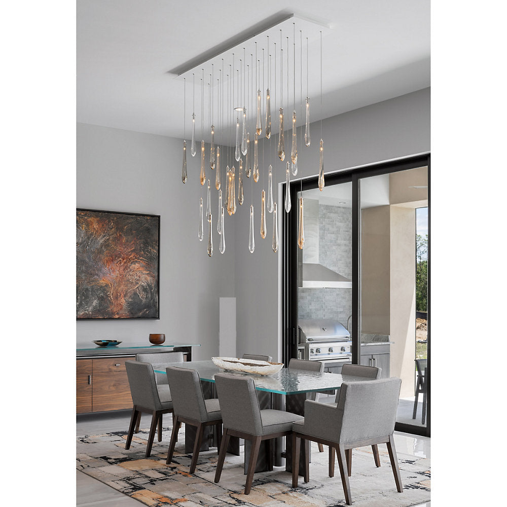 Dew Rectangular Canopy Chandelier