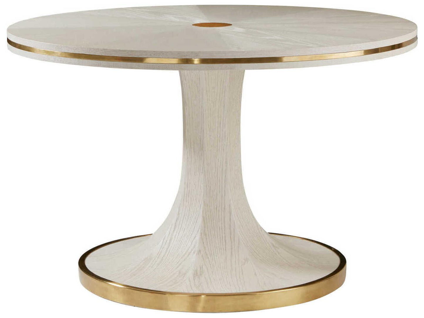 Windward Round 48-Inch Dining Table in White Painted Oak Veneer