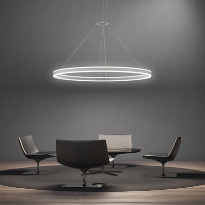 Double Corona LED Ring Pendant