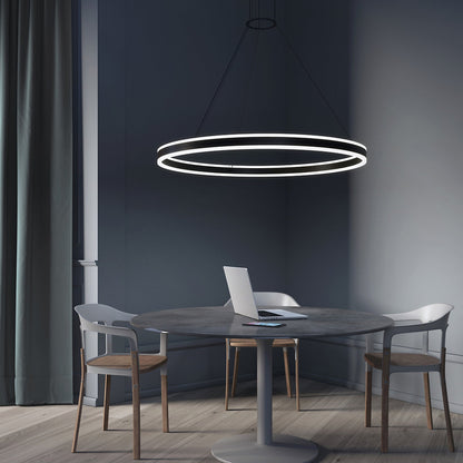 Double Corona LED Ring Pendant