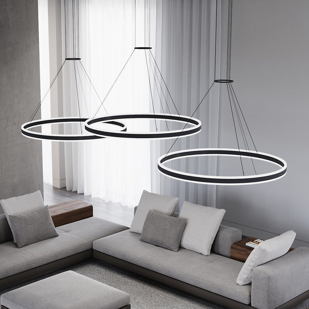 Double Corona LED Ring Pendant