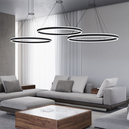 Double Corona LED Ring Pendant