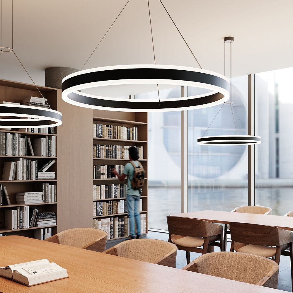 Double Corona LED Ring Pendant