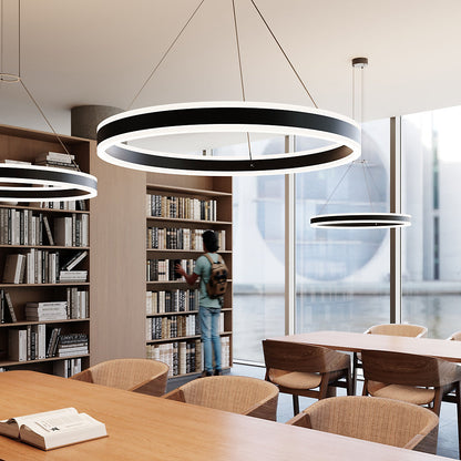 Double Corona LED Ring Pendant