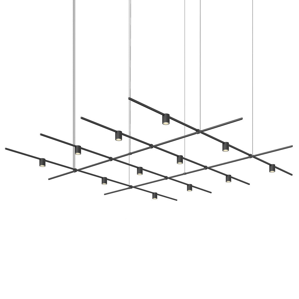 Suspenders 8-Foot Square Gridscape Power Precise Bar-Mounted Cylinders with Bezel Trim