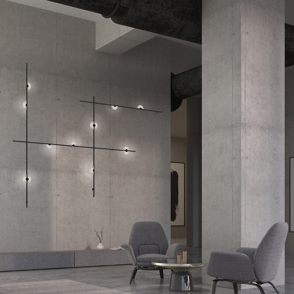 Suspenders 4-Bar Wall Mount Mezzaluna Luminaires
