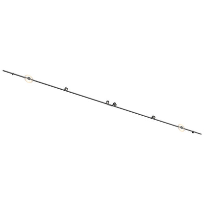 Suspenders 12-Foot Linear Wall Mount Mezzaluna Luminaires and Precise Bar-Mounted Aimable Cylinders