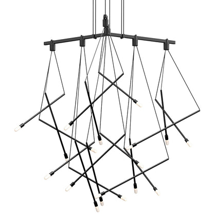 Suspenders 24-Inch Tri-Bar 1-Tier Branch Pendants