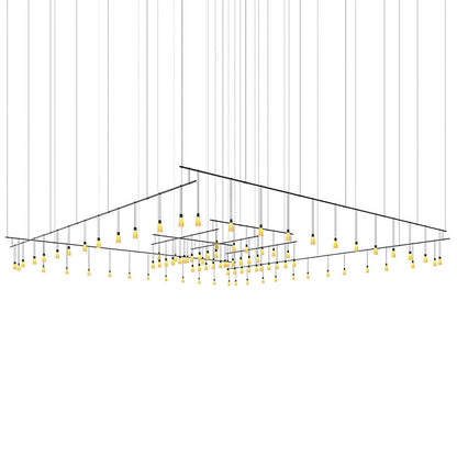 Suspenders Expanded LED Grid with Amber Tapered Bell Luminaires