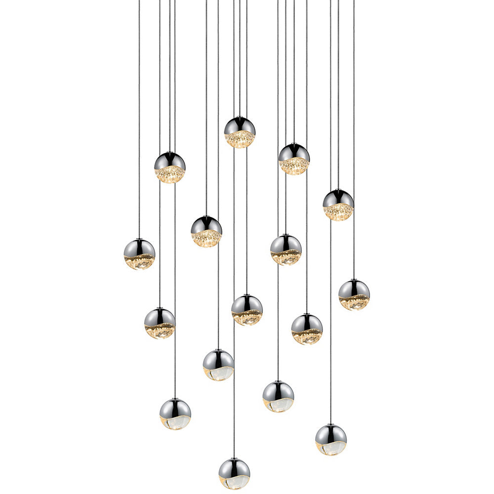 Grapes LED 16-Light Square Pendant