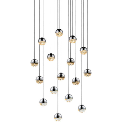 Grapes LED 16-Light Square Pendant