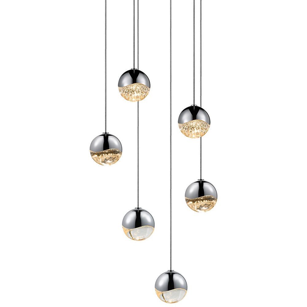 Grapes LED 6-Light Round Multipoint Pendant
