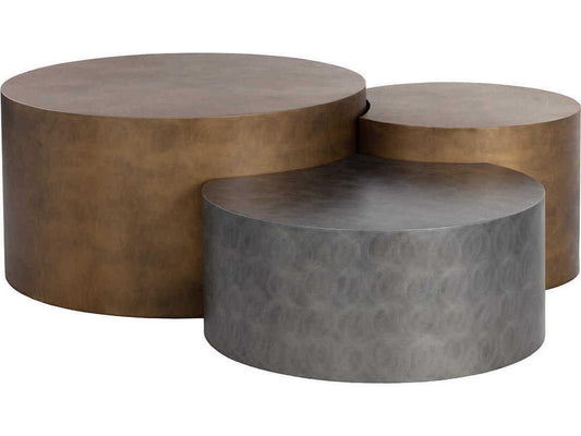 Neo Round Metal Antique Brass Coffee Table