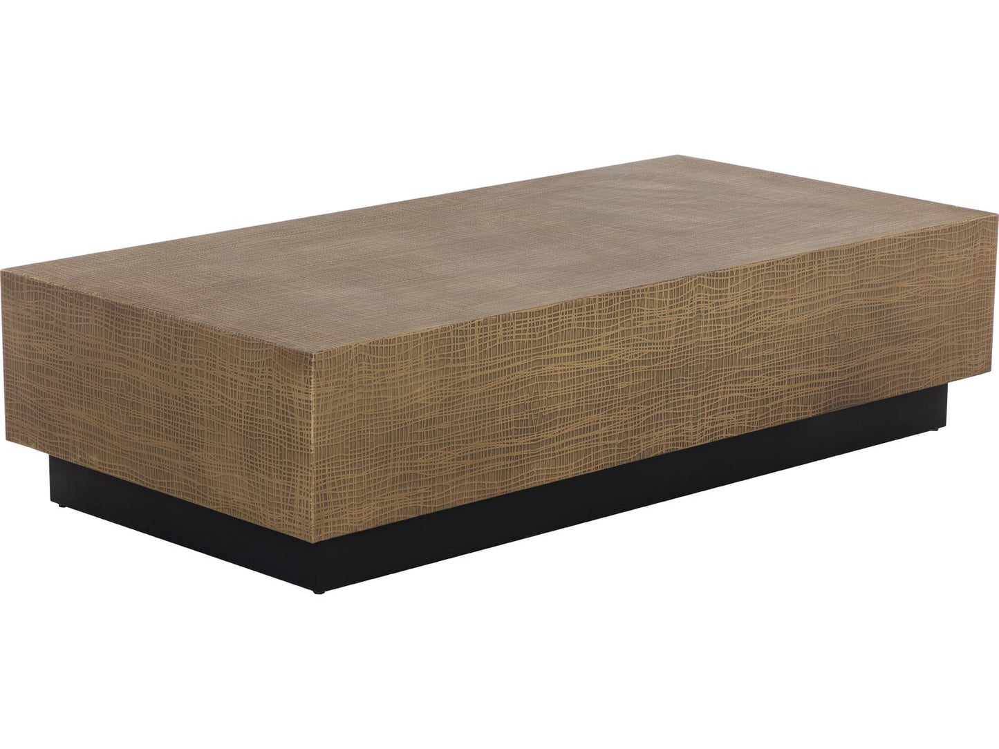 Albans Rectangular Coffee Table in Burnished Brass and Black