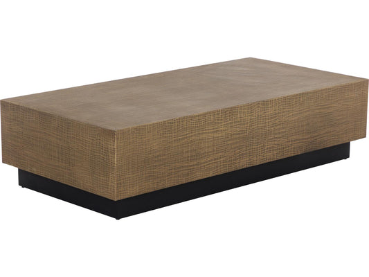 Albans Rectangular Coffee Table in Burnished Brass and Black