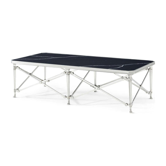 Theodore Alexander Spencer London Rectangular Nickel Cocktail Table Clearance
