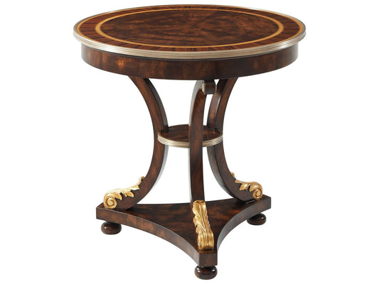 Althorp Living History Round Side Table Mahogany and Brass